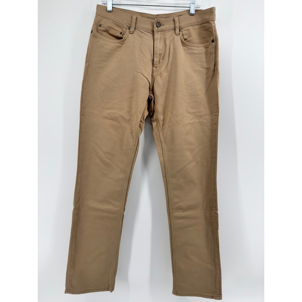Banana Republic Traveler Slim Fit Khaki Pants Mens 32x32 Tan Chino Stretch
